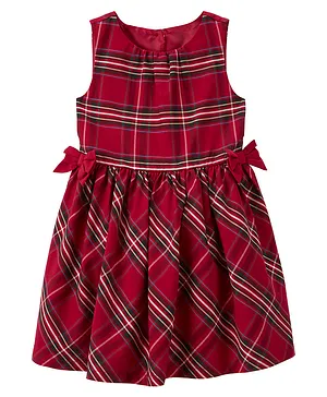 Carter's Plaid Sateen Dress - Red
