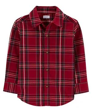 Carter's Plaid Button Front Shirt - Red
