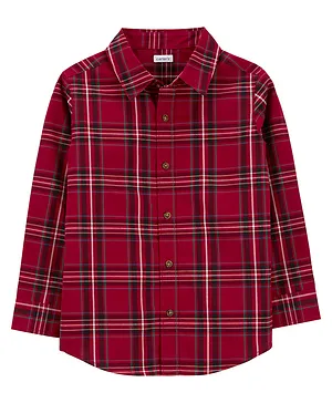 Carter's Plaid Button Front Shirt - Red