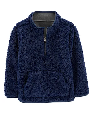 Carter's Quarter Zip Fleece Pullover Sweatshirt - Navy Blue
