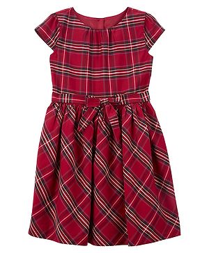 Carters Plaid Sateen Dress -...