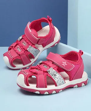 Cute Walk by Babyhug Velcro Closure Sandals - Fuchsia