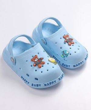 Cute Walk by Babyhug Space Applique Clogs with Back Strap - Blue