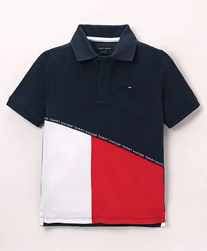 Tommy Hilfiger Half Sleeves Solid Color Slim Fit T-Shirt  - Navy Blue