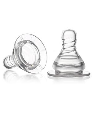 Babyhug Transparent 100 % Silicone Nipple Fast Flow - Pack of 2 Babyhug Transparent 100 % Silicone Nipple Fast Flow - Pack of 2