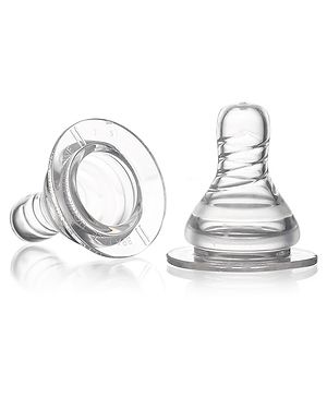 Babyhug Transparent 100% Silicone Nipple Slow Flow -Pack of 2 Babyhug Transparent 100% Silicone Nipple Slow Flow -Pack of 2