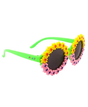 Spiky Round Flower Design UV Protection Sunglasses - Multicolor