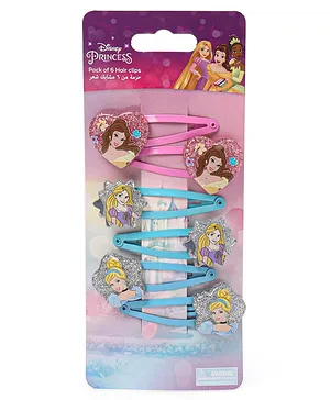 Disney  Princess Hairclips Set Of 6 - Multicolor