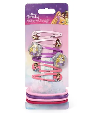 Disney  Princess Hair Clips & Rubberbands Set of 7 - Multicolor