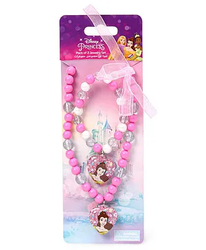 Disney Princess Female Necklace and Bracelet Set of 2 - Multicolour