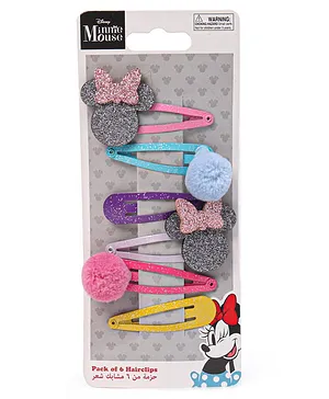 Disney  Minnie  Hairclips Set Of 6 - Multicolor