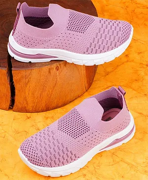 KATS Mesh Detailed Slip on Sneakers - Purple