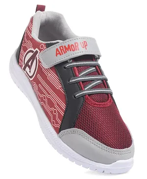 Avengers Sports Shoes With Velcro Closure - Maroon