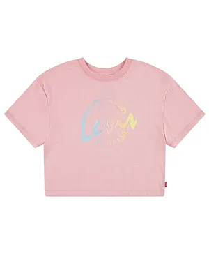 Levi's® Half Sleeves Brand Logo Screen Graphic Printed Tee - Pink