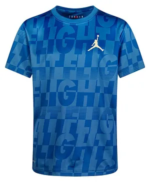 JORDAN Kids Short Sleeves Static Flight Performance Aop Tee - Blue