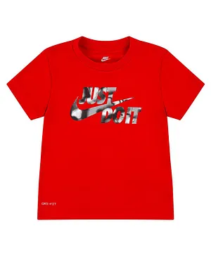 Nike Short Sleeves All Day Play Just Do It Printed Tee - Red