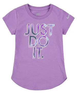 Nike Short Sleeves Just Do It Printed Tee - Purple