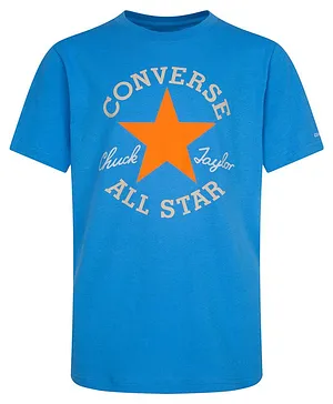 Converse Half Sleeves Dissected Chuck Patch Printed All Star Tee - Blue