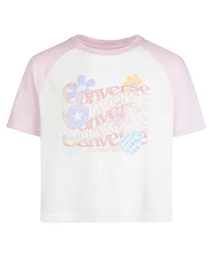 Converse Short Sleeves Floral Graphic Boxy Tee - White