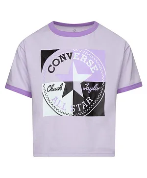 Converse Short Sleeves Ringer Boxy Tee - Violet Purple