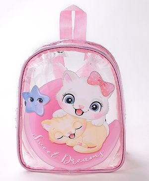 Babyhug Kitty Print Fashion Backpacks - Pink