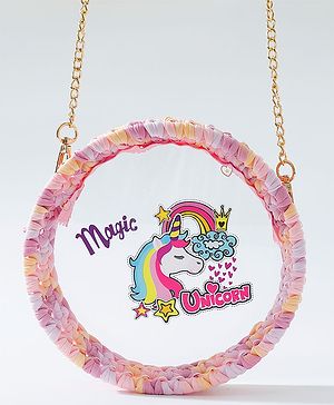 Babyhug Sling Bag Unicorn Print- Pink