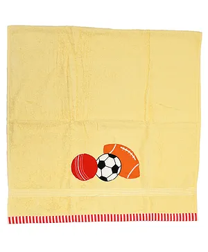 Polkas & Stripes Bath Towel Balls Design- Lemon
