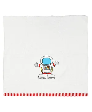 Polkas & Stripes Bath Towel Astronaut Design - White