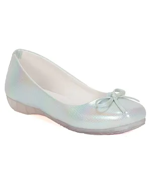 Lil Lollipop Cubic Design Detailed Glossy Finish Slip On Bellies - Silver