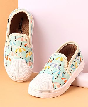 Cute Walk by Babyhug Slip on Casual Shoes with Umbrella Print - Blue