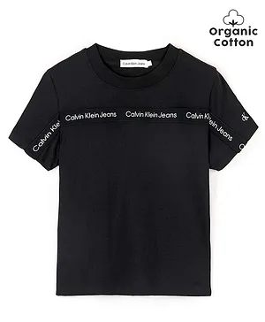Calvin Klein Organic Cotton Logo Print T-Shirt - Black