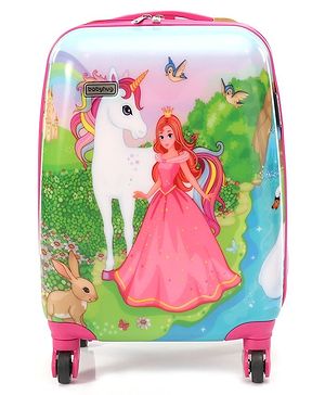 Babyhug Small One Day Trip Trolley Bag Princess and Unicorn Print - 18 Inches