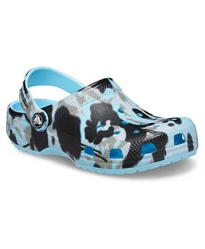 Crocs Camouflage Style Printed Perforated Clogs - Blue