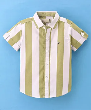 Jash Kids Half Sleeves Striped Shirt - Green
