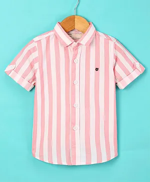 Jash Kids Half Sleeves Striped Shirt - Peach