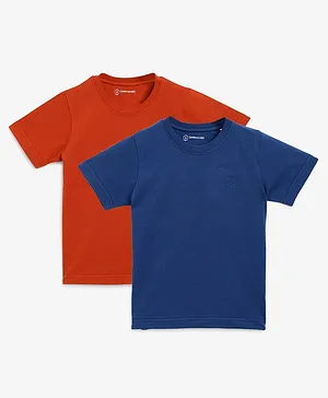 Campana 100% Cotton Pack Of 2 Solid Tees - Red Blue