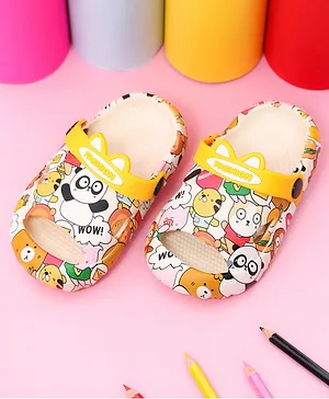 Yellow Bee Animal Printed Slider - White & Yellow