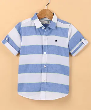 Jash Kids Half Sleeves Shirt Striped - Blue
