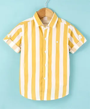 Jash Kids Half Sleeves Striped Shirt - Yellow