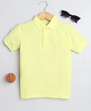 DALSI Half Sleeves Pique Solid Polo Tee - Lemon Yellow