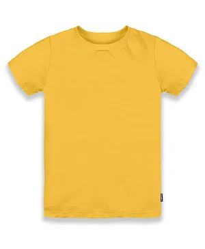 Kiddopanti Half Sleeve Solid Tee - Mustard Yellow