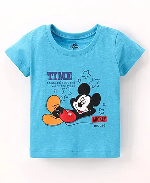 Bodycare Cotton Half Sleeves Mickey Printed T-Shirt - Sky Blue