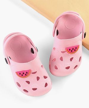 Cute Walk by Babyhug Clogs with Back Strap Watermelon Patch - Pink