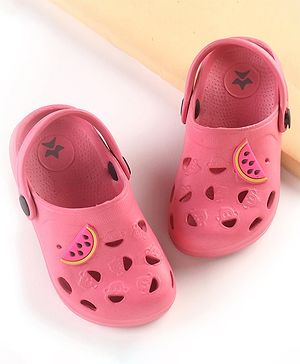 Cute Walk by Babyhug Clogs with Back Strap Watermelon Patch - Fuchsia