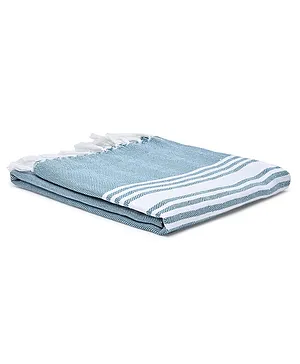The Better Home Herringbone Turkish Towel - Blue
