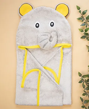 SNUGKINS Bamboo Hooded Baby Towel Ellie the Elephant - Grey