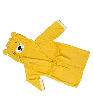 Thread Fairy Lion Bath Robe Tiger Print - Yellow