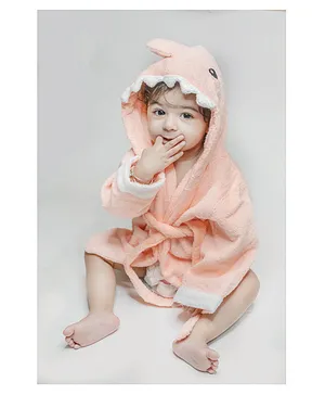 Thread Fairy Pink Shark Bath Robe Medium - Pink