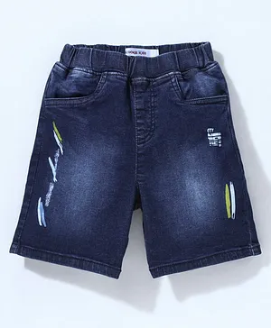 Kookie Kids Three Fourth Jeans with Graphics Detailing - Blue