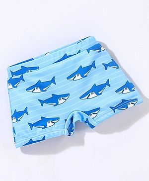 Babyhug Short Length Swimming Trunk Sharks Print - Blue